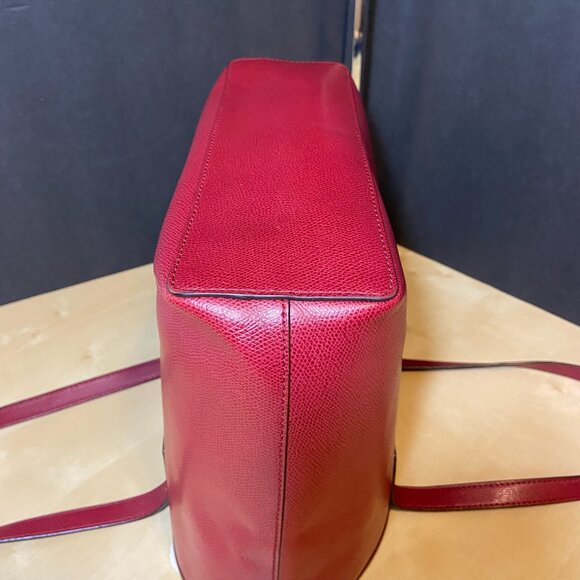 Michael Kors Jet Set Leather Tote – Deep Red / Raspberry - Picture 4 of 7